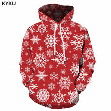 Load image into Gallery viewer, KYKU Christmas Hoodies Men Sweatshirt Red Hip Hop 3d Print Hoodie Xmas Snowflake Sweatshirt Pullover Hooded Funny Mens Clothing
