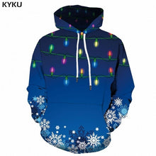Load image into Gallery viewer, KYKU Christmas Hoodies Men Sweatshirt Red Hip Hop 3d Print Hoodie Xmas Snowflake Sweatshirt Pullover Hooded Funny Mens Clothing