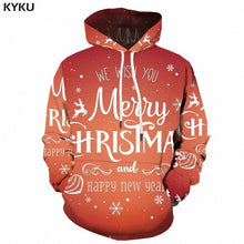 Load image into Gallery viewer, KYKU Christmas Hoodies Men Sweatshirt Red Hip Hop 3d Print Hoodie Xmas Snowflake Sweatshirt Pullover Hooded Funny Mens Clothing